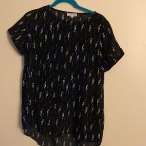 Black feather blouse